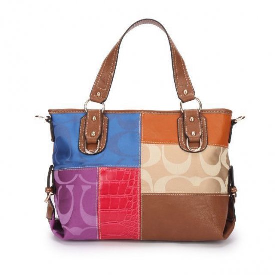 Coach Holiday Matching Stud Medium Brown Multi Totes EBR | Women